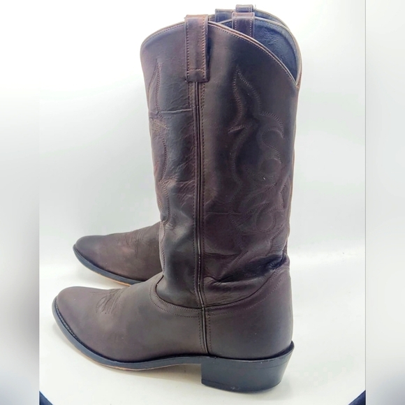 OLD WEST Mens Western Brown Leather Cowboy Boots SCM3051 Size 13 EE - Picture 5 of 16